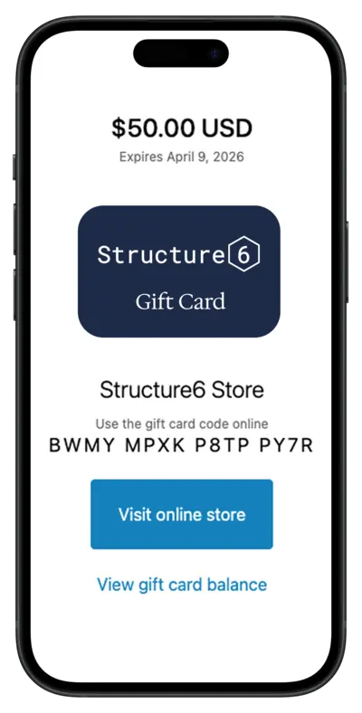 Employee gift card on phone